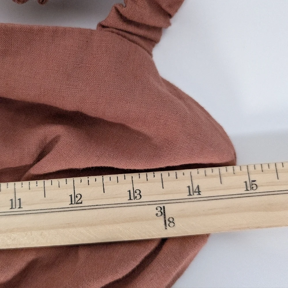 Abercrombie & Fitch Scrunchie Tiered Cutout Waist Maxi Dress Small Rust Orange